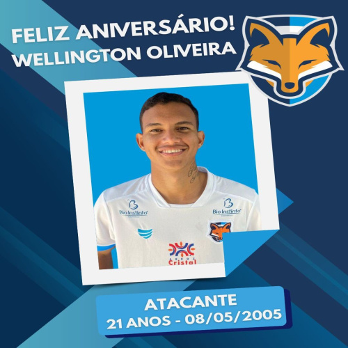 Grêmio Anápolis parabeniza o atacante Wellington Oliveira pelo aniversário de 21 anos