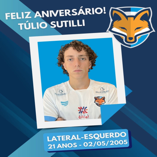 Grêmio Anápolis parabeniza o lateral-esquerdo Túlio Sutilli pelo aniversário de 21 anos
