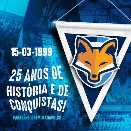 Grêmio Anápolis completa 25 anos de fundação; parabéns Raposa