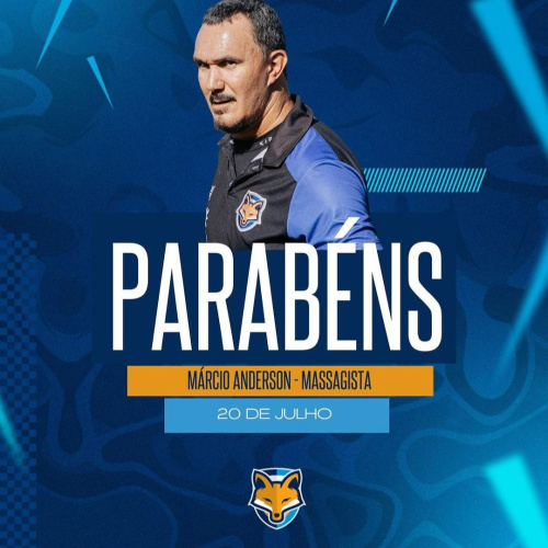 Grêmio Anápolis parabeniza o massagista do clube, Márcio Anderson, que faz aniversário neste sábado (20)