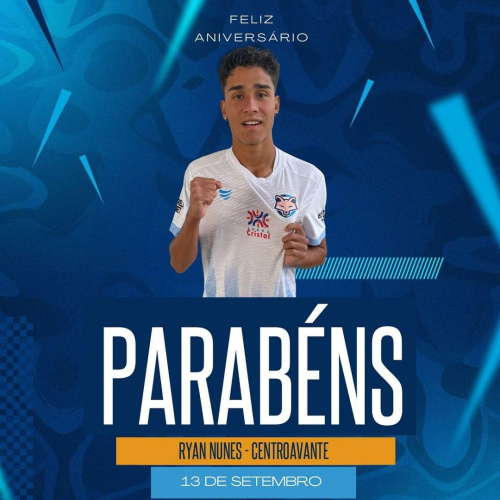 Grêmio Anápolis parabeniza o centroavante Ryan Nunes pelo aniversário de 18 anos