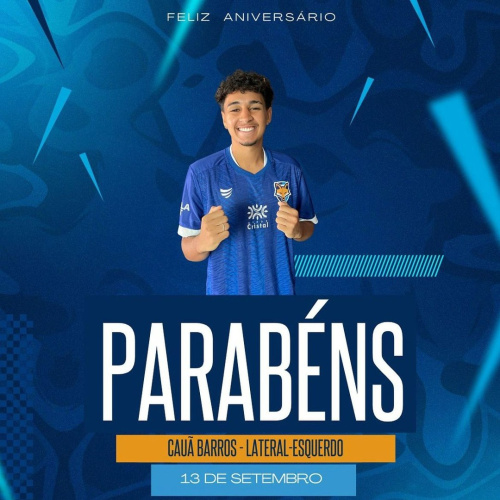 Grêmio Anápolis parabeniza o lateral-esquerdo Cauã Barros que completa 20 anos de vida