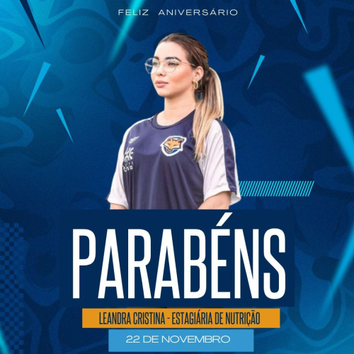 Grêmio Anápolis parabeniza a estagiária em nutrição do clube, Leandra Cristina, pelo aniversário
