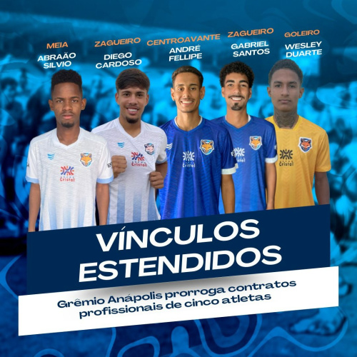 Grêmio Anápolis prorroga contratos profissionais de cinco atletas; confira