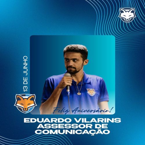 Grêmio Anápolis parabeniza o assessor de comunicação e narrador do GEA TV, Eduardo Vilarins pelo aniversário