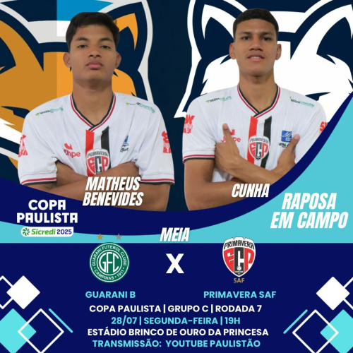 Cunha e Matheus Benevides estão aptos a estrear pelo Primavera/SP, nesta segunda (28) na Copa Paulista
