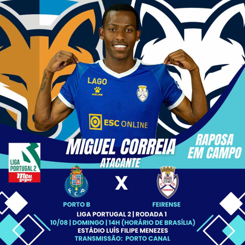 Miguel Correia é relacionado pelo Feirense e pode estrear logo na 1ª rodada da Liga Portugal 2