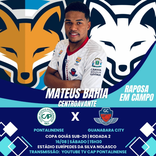 Mateus Bahia é relacionado pela primeira vez pelo Guanabara City e pode estrear na Copa Goiás sub-20