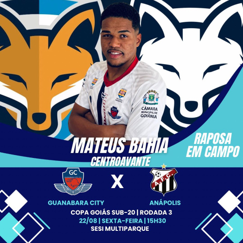 Mateus Bahia está disponível pelo Guanabara City para enfrentar o Anápolis pela Copa Goiás sub-20