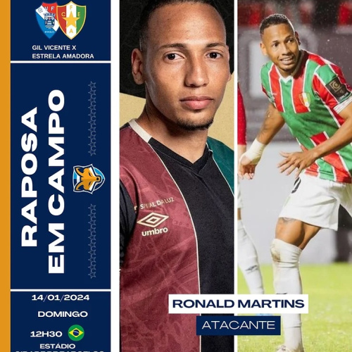 Ronald Martins começa como titular pelo Estrela Amadora neste domingo (14)